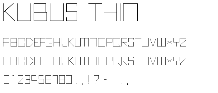 Kubus Thin font